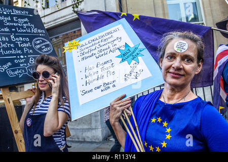 Witzig Englisches Brexit unterzeichnen. 20 Okt 2018 London, UK. 20. Oktober, 2018. Die Abstimmung März für Neue Brexit Referendum. Stockfoto