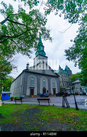 Quebec City, Kanada - September 26, 2018: Blick auf die Kathedrale der Heiligen Dreifaltigkeit, in Quebec City, Quebec, Kanada Stockfoto