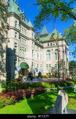 Quebec City, Kanada - 27 September, 2018: Blick auf das Rathaus Gebäude, in Quebec City, Quebec, Kanada Stockfoto