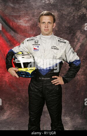 IRL Fahrer Ed Carpenter stellt während der IRL Media Day bei Homestead Miami Speedway am März 4, 2006. Stockfoto