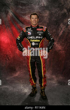 IRL Fahrer Scott Sharp stellt während der IRL Media Day bei Homestead Miami Speedway am März 4, 2006. Stockfoto