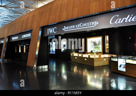 Zürich - Flughafen: Duty Free, Schmuck und Uhren Shops Stockfoto