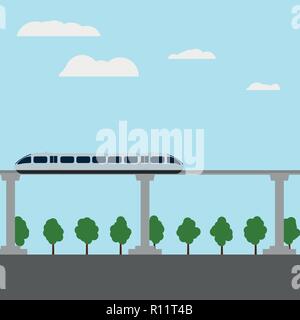 Maglev Rail Zug Vector Illustration. Stock Vektor