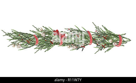 Weihnachten Grenze design elemente, Blumen Girlande Stockfoto