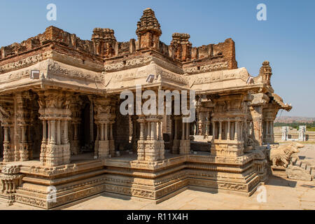 Musikalische Säulen, der Vitthala Temple, Hampi, Karnataka, Indien Stockfoto