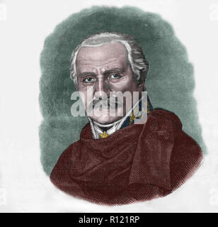 Gebhard Leberecht von blücher (1742-1819). Preußische Feldmarschall. Gravur der Germania, 1882. Stockfoto