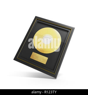 Gold CD-Preis mit dem Label 3D-Rendering Stockfoto