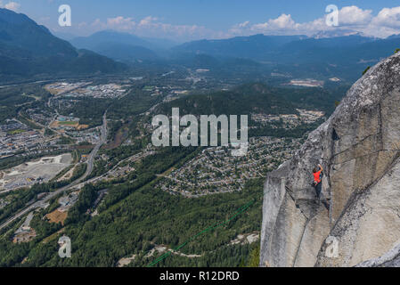 Klettern, Squamish, Kanada Stockfoto