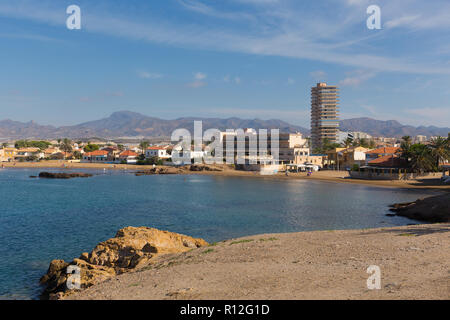 Puerto de Mazarron Spanien Playa de La Reya Strand, einem der besten Strände in dieser spanischen Küste Stadt am Mittelmeer Stockfoto