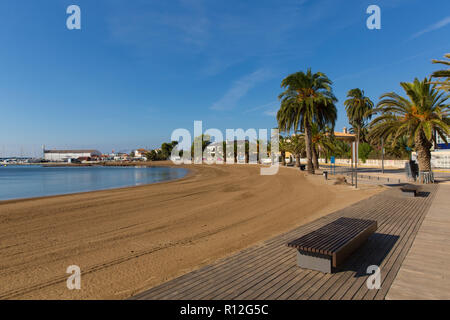 Puerto de Mazarron Spanien Playa de la Ermita Strand einer der vielen schönen Strände in diesem Spanischen Küste Stadt am Mittelmeer Stockfoto