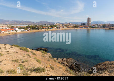 Puerto de Mazarron Spanien Playa de La Reya Strand, einem der besten Strände in dieser spanischen Küste Stadt am Mittelmeer Stockfoto