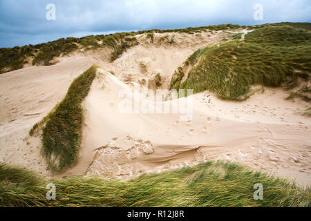 Ein Schlag in Sanddünen auf Farraid Kopf, in der Nähe von Durness, Sutherland, Schottland, UK. Stockfoto