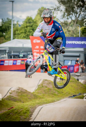 Kye Whyte - Glasgow2018 Europameisterschaften - BMX Racing Stockfoto