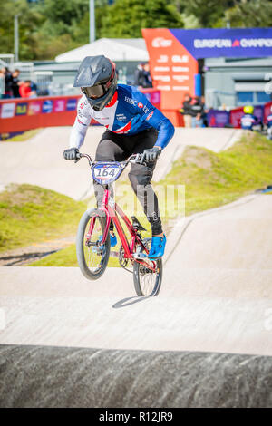 Quillan Isidore - lasgow2018 Europameisterschaften - BMX Racing Stockfoto