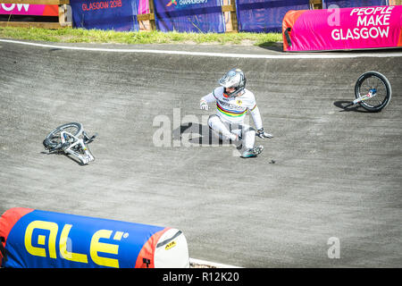 Sylvain Andre (Frankreich) Glasgow 2018 Europameisterschaften - BMX-Rennsport Stockfoto