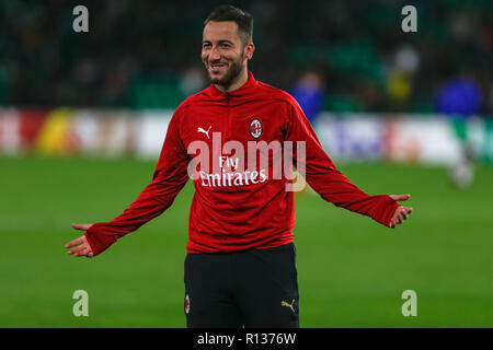 Sevilla, Spanien. 8. November 2018. Bertolacci von AC Mailand während der UEFA Europa League Spiel zwischen Real Betis und AC Mailand im Estadio Benito Villamarin am 8. November 2018 in Sevilla, Spanien. Das Spiel endete 1-1. Credit: UKKO Images/Alamy leben Nachrichten Stockfoto