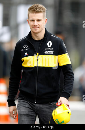 SÃO PAULO, SP - 09.11.2018: GRANDE PRÊMIO DO BRASIL DE F'RMULA 1 2018 - Nico Hülkenberg, (HUELKENBERG), GER, kommt für das erste Freie Training der brasilianischen Grand Prix der Formel 1 2018, in Interlagos Autodromo de gehalten, in São Paulo, SP. (Foto: Rodolfo Buhrer/La Imagem/Fotoarena) Stockfoto