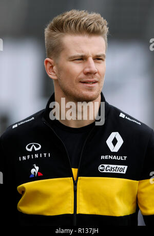 SÃO PAULO, SP - 09.11.2018: GRANDE PRÊMIO DO BRASIL DE F'RMULA 1 2018 - Nico Hülkenberg, (HUELKENBERG), GER, kommt für das erste Freie Training der brasilianischen Grand Prix der Formel 1 2018, in Interlagos Autodromo de gehalten, in São Paulo, SP. (Foto: Rodolfo Buhrer/La Imagem/Fotoarena) Stockfoto