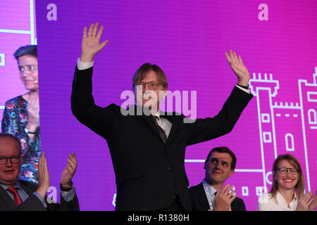 Madrid, Spanien. 9 Nov, 2018. GUY VERHOFSTADT, MDEP, ALDE Group Leader. Die Allianz der Liberalen und Demokraten für Europa (ALDE) ist eine europäische politische Partei hauptsächlich in der Europäischen Union, der sich aus 60 nationalen liberalen Parteien aus ganz Europa. Die 39 ALDE-Parteitag im Marriott Hotel Auditorium am Nov 9, 2018 in Madrid, Spanien Quelle: Jesus Hellin/ZUMA Draht/Alamy leben Nachrichten Stockfoto