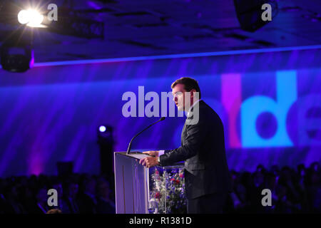 Madrid, Spanien. 9 Nov, 2018. ALBERT RIVERA MP, Parteichef die Bürgerinnen und Bürger sprechen in den Kongress. Die Allianz der Liberalen und Demokraten für Europa (ALDE) ist eine europäische politische Partei hauptsächlich in der Europäischen Union, der sich aus 60 nationalen liberalen Parteien aus ganz Europa. Die 39 ALDE-Parteitag im Marriott Hotel Auditorium am Nov 9, 2018 in Madrid, Spanien Quelle: Jesus Hellin/ZUMA Draht/Alamy leben Nachrichten Stockfoto