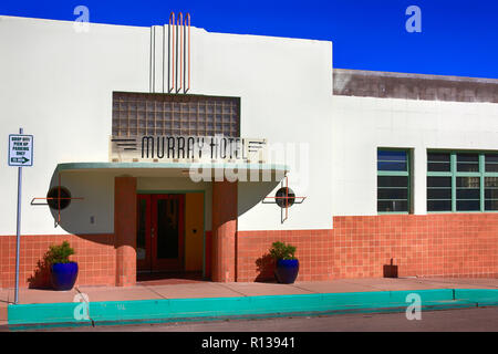 Außerhalb des Art Deco Murray Hotel auf W. Broadway St in der Innenstadt von Silver City NM Stockfoto
