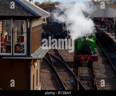 Dampfmaschinen im Ness der Bo'und Kinneil Railway Museum in Schottland läuft Stockfoto