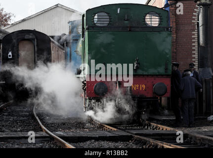 Dampfmaschinen im Ness der Bo'und Kinneil Railway Museum in Schottland läuft Stockfoto