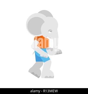 Elephant boy in der Kleidung. Tier Baby Vector Illustration Stock Vektor