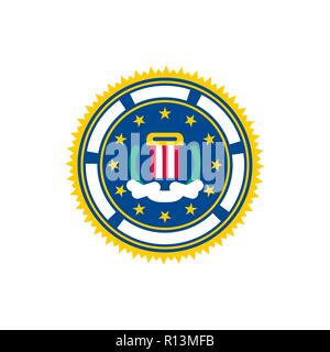 Fbi-Dichtung. Fbi Zeichen Stock Vektor
