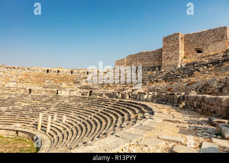 Ruinen der antiken Stadt Milet helenistic in der Nähe des modernen Dorfes Balat in Aydn Provinz, Türkei. Stockfoto