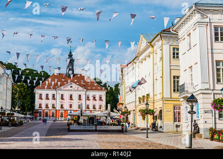 Rathausplatz. Tartu, Tartu County, Estland, Baltikum, Europa. Stockfoto