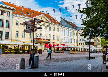 Rathausplatz. Tartu, Tartu County, Estland, Baltikum, Europa. Stockfoto