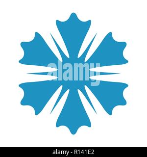 Einfach isoliert Schneeflocke Stock Vektor