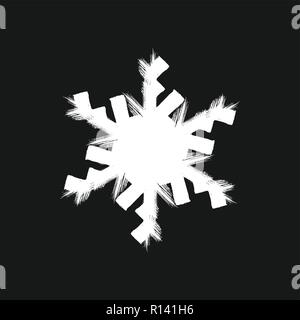 Grunge isoliert Schneeflocke Stock Vektor