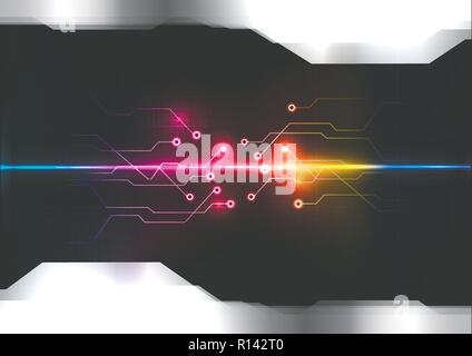 Abstrakte Digitale Technologie Kreissystem Verbindung signal Hintergrund Vorlage vektor design Stock Vektor