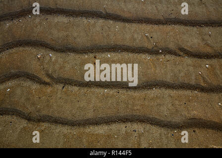 Der sand Texturen von Praia de Strand von Carnota, Galicia, Spanien Stockfoto