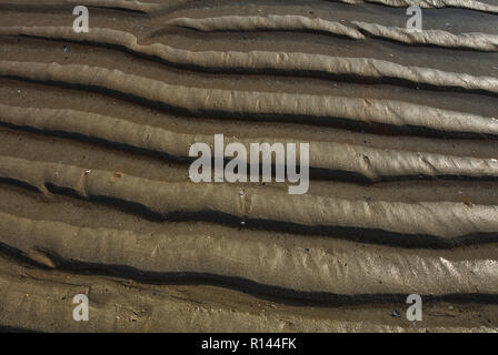 Der sand Texturen von Praia de Strand von Carnota, Galicia, Spanien Stockfoto