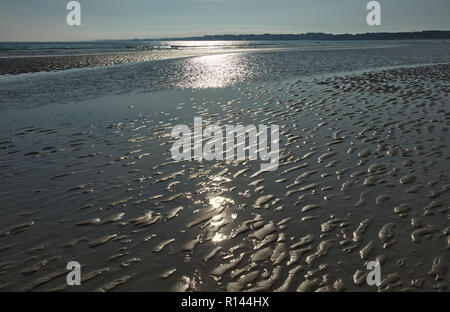 Der sand Texturen von Praia de Strand von Carnota, Galicia, Spanien Stockfoto