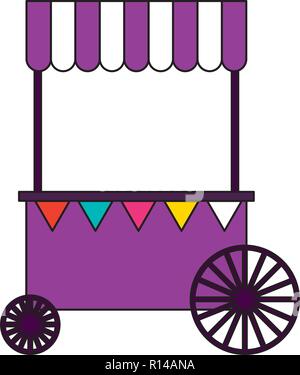 Stand mit Rädern circus Karneval Vector Illustration Stock Vektor