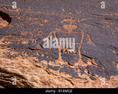 Sand Island Petroglyphen, Bluff, Utah. Stockfoto