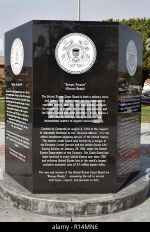 6 seitig Denkmal in Veterans Memorial Park, Union City, Kalifornien Stockfoto