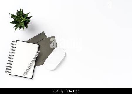 Elegante Office Desktop. Ansicht von oben Stockfoto