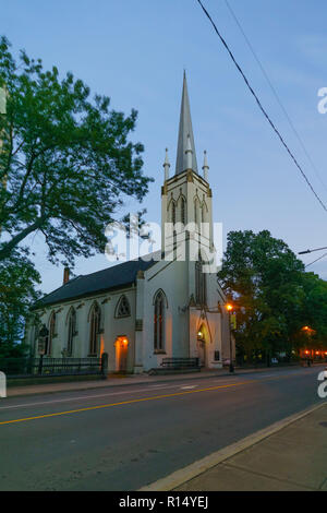 Blick auf die St Matthews vereinigten Kirche, in Halifax, Nova Scotia, Kanada Stockfoto