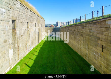 Blick auf den Burggraben von Halifax Citadel. Nova Scotia, Kanada Stockfoto