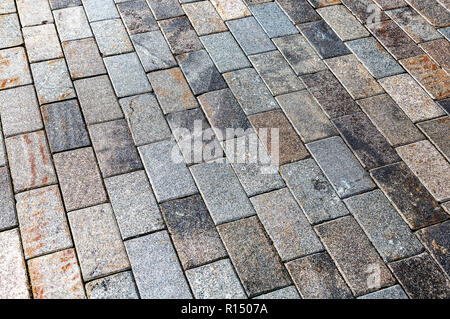 Graue pflastersteine als Hintergrund Textur closeup Stockfoto