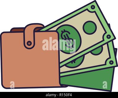 Wallet mit Dollar isolierte Symbol Stock Vektor