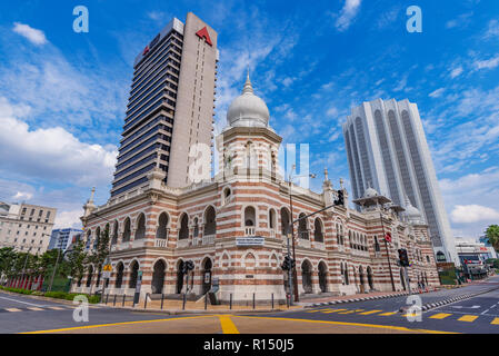 KUALA LUMPUR, Malaysia - 22. Juli: Dies ist die nationale Textile Museum, einem berühmten Museum und Wahrzeichen Gebäude in der Innenstadt, am 22. Juli 2018 in Stockfoto