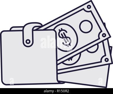 Wallet mit Dollar isolierte Symbol Stock Vektor