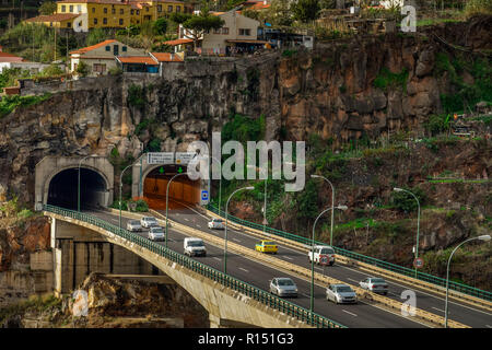 Autobahn VR1, Funchal, Madeira, Portugal Stockfoto
