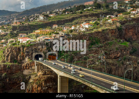 Autobahn VR1, Funchal, Madeira, Portugal Stockfoto